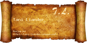 Tani Liander névjegykártya
